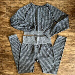 High Waist Leggings and Long Sleeve Crop Top